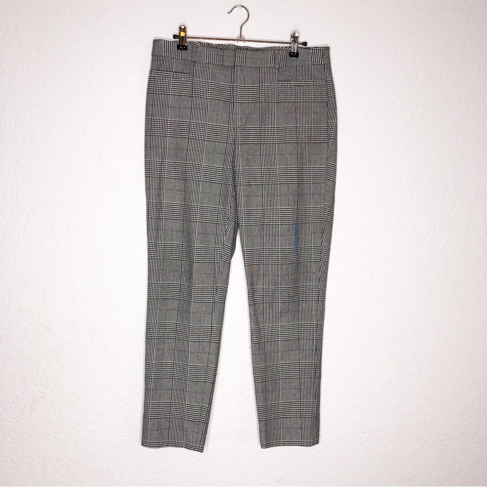 Banana Republic Sloan black white houndstooth plaid trouser pants size 8